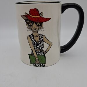 Signature Housewares Inc Hipster Coffee Mug Tiger Cat w/ Purse